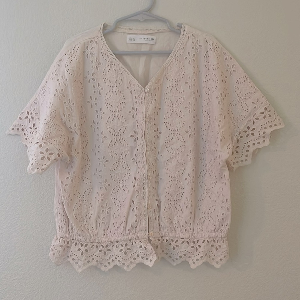 Zara Girls Pale Pink Blouse sz 11-12
